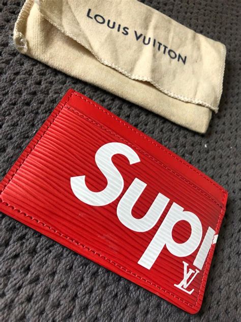 supreme lv card holder black|Louis Vuitton x Supreme Porte Carte Simple Epi Black .